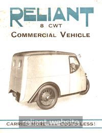Reliant 8cwt brochure