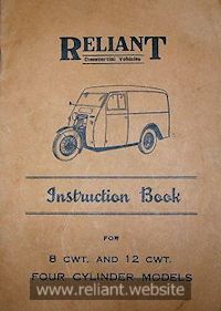 Reliant Instruction Book 1940s