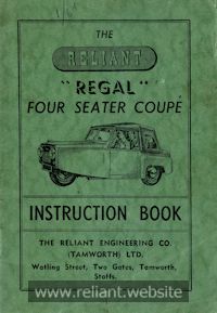 Reliant Instruction Book 1950s